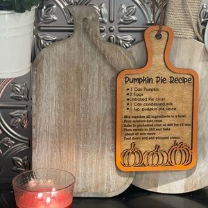 Pumpkin Pie Recipe, Pumpkin Cutting Board